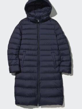 UNIQLO Ultra Light Down Coat Quilted Long Jacket Navy Blue M